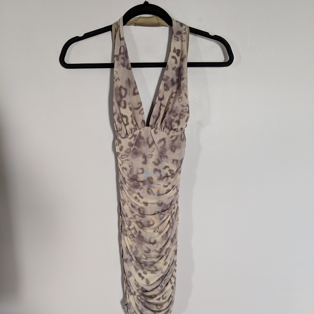 Guess Halter Dress Size S Cheetah Print